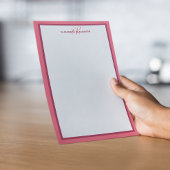 カスタム名モノグパーソナライズされたラムイニシャルマゼンタ 便箋