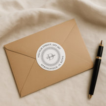 カスタム名モノグラムの丸差出人住所