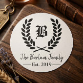 カスタム名モノグラムクラシック丸ステッカー ラウンドシール