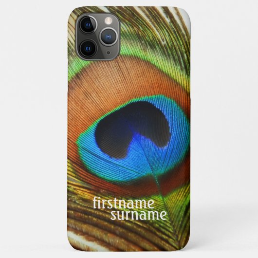 カスタム名入りクジャクの羽根 Case-Mate iPhoneケース (裏面)