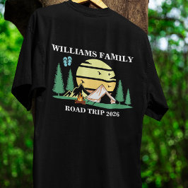 カスタム名入り家族バケーション山岳ドライブ旅行 Tシャツ