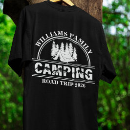 カスタム名入り家族バケーション山岳ロードトリップ Tシャツ