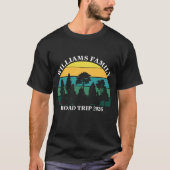 カスタム名入り家族バケーション山岳ロードトリップ Tシャツ (正面)