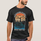 カスタム名入り家族バケーション山岳ロードトリップ Tシャツ (正面)
