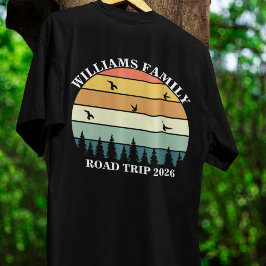 カスタム名入り家族バケーション マウンテン ロードトリップ Tシャツ