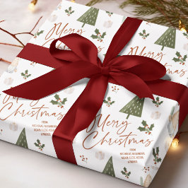 カスタム名入り クリスマスのノーム ラッピングペーパー