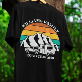 カスタム名入り 家族バケーション 山 旅行 Tシャツ