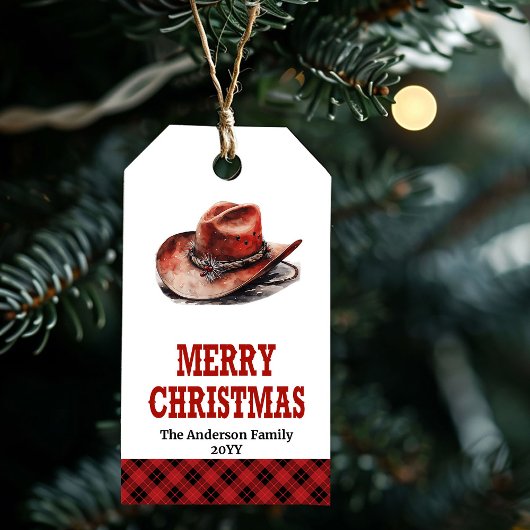 カスタム名入れクラシックウエスタンクリスマスギフトタグ ギフトタグ