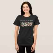 カスタム名入れ 水彩 野の花 エレガント フラワー トライブレンドTシャツ (正面全面)