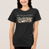 カスタム名入れ 水彩 野の花 エレガント フラワー トライブレンドTシャツ (正面)