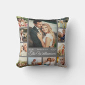 カスタム名写真コラージュモダンファームハウス クッション (正面)