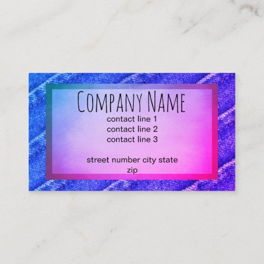 カスタム名刺の両面が青と紫 名刺 (裏面)