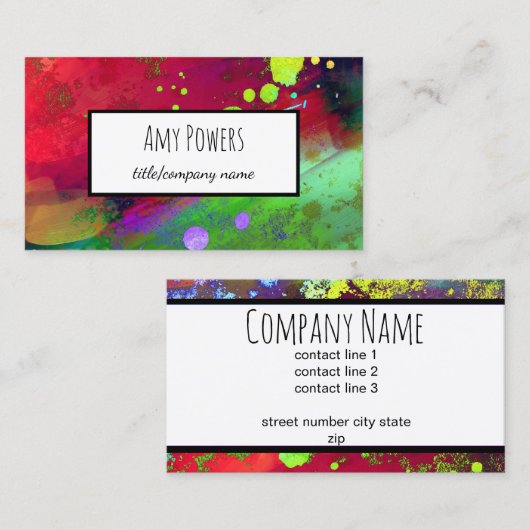 カスタム名刺の両面抽象芸術 名刺 (正面/裏面)