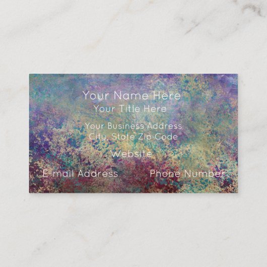 カスタム名刺の印刷 – Peacock Colors 名刺 (裏面)