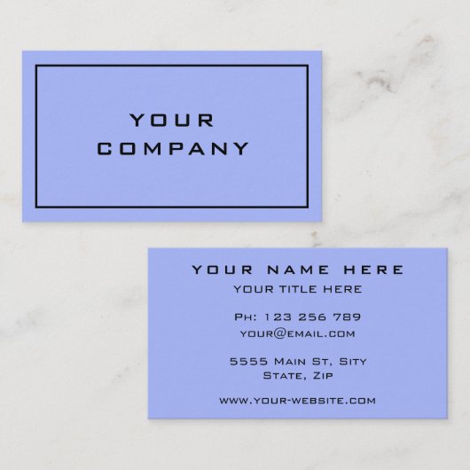 カスタム名刺の青い色 – パーソナライズされた 名刺 (正面/裏面)