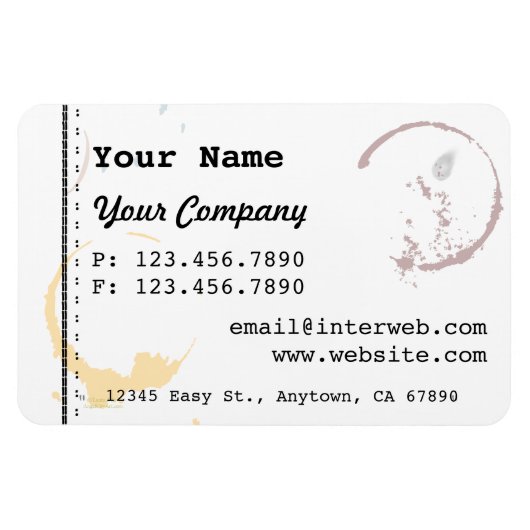 カスタム名刺スタイルコーヒー汚れ磁石 マグネット (横)