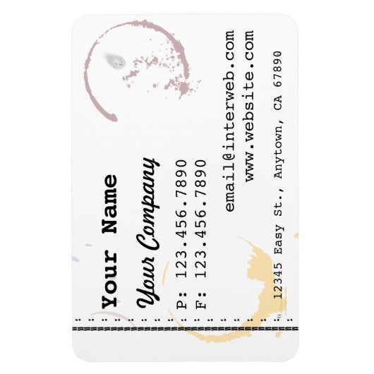 カスタム名刺スタイルコーヒー汚れ磁石 マグネット (縦)