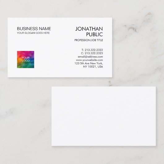 カスタム名刺トレンディーシンプルエレガントモダン 名刺 (正面/裏面)