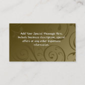 カスタム名刺、チョコレートスワールデザイン 名刺 (裏面)