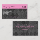 カスタム名刺、ピンクとブラックデザイン 名刺 (正面/裏面)