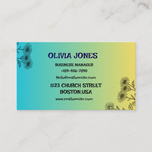 カスタム名刺 | プロフェッショナルとスタイリッシュ 名刺 (正面)