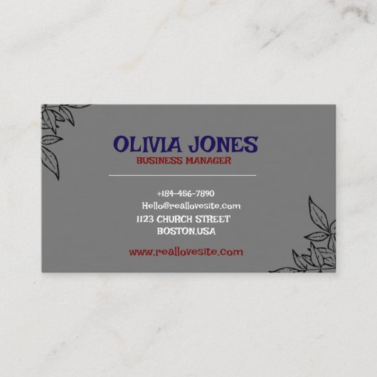 カスタム名刺 | プロフェッショナルとスタイリッシュ 名刺 (正面)