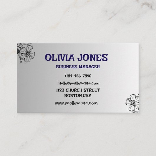 カスタム名刺 | プロフェッショナルとスタイリッシュ 名刺 (正面)