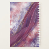 カスタム名前と文字ピンク紫の大理石を追加 プランナー手帳 (裏面)