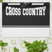 カスタム名前の追加クロスカントリーランニングランナーのチーム キッチンタオル (折り畳み)