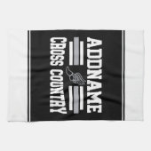 カスタム名前の追加クロスカントリーランニングランナーのチーム キッチンタオル (横)