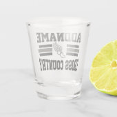 カスタム名前の追加クロスカントリーランニングランナーのチーム ショットグラス (裏面)