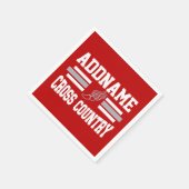 カスタム名前の追加クロスカントリーランニングランナーのチーム スタンダードカクテルナプキン (角)