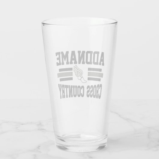 カスタム名前の追加クロスカントリーランニングランナーのチーム タンブラーグラス (裏面)