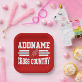 カスタム名前の追加クロスカントリーランニングランナーのチーム ペーパープレート (パーティー)