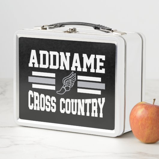 カスタム名前の追加クロスカントリーランニングランナーのチーム メタルランチボックス (インサイチュ)