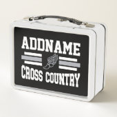 カスタム名前の追加クロスカントリーランニングランナーのチーム メタルランチボックス (裏面)