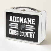 カスタム名前の追加クロスカントリーランニングランナーのチーム メタルランチボックス (正面)