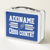 カスタム名前の追加クロスカントリーランニングランナーのチーム メタルランチボックス (裏面)