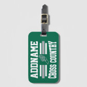 カスタム名前の追加クロスカントリーランニングランナーのチーム ラゲッジタグ (正面縦)