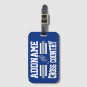 カスタム名前の追加クロスカントリーランニングランナーのチーム ラゲッジタグ (正面縦)