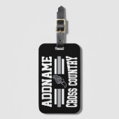 カスタム名前の追加クロスカントリーランニングランナーのチーム ラゲッジタグ (正面縦)