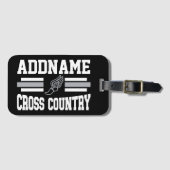 カスタム名前の追加クロスカントリーランニングランナーのチーム ラゲッジタグ (正面横)