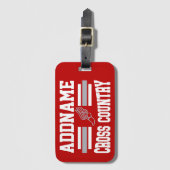 カスタム名前の追加クロスカントリーランニングランナーのチーム ラゲッジタグ (正面縦)