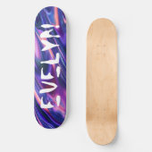 カスタム名前の追加パープルサイバパンクスタイル スケートボード (正面)