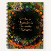 カスタム名前の追加フローラお気に入りのレシピ ノートブック (正面)