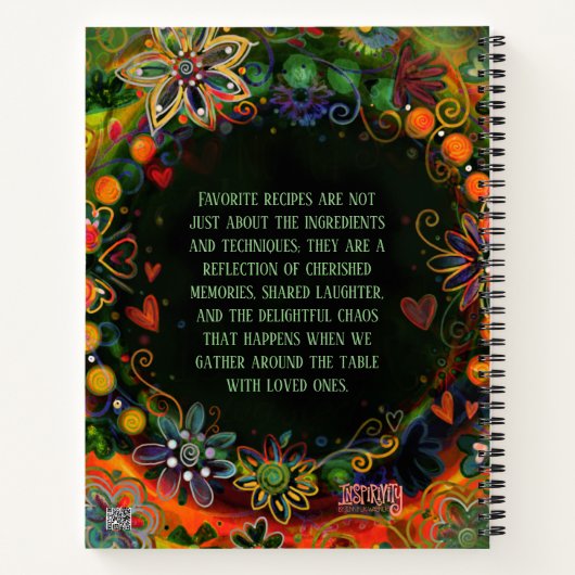 カスタム名前の追加フローラお気に入りのレシピ ノートブック (裏面)