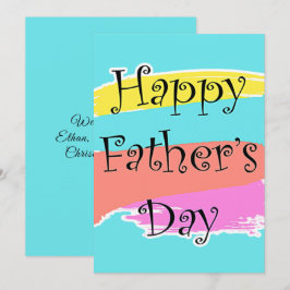 カスタム名前を追加絵を描Art Happy Father's Day Card サンキューカード