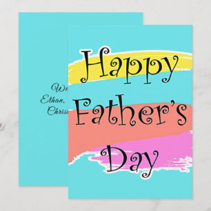 カスタム名前を追加絵を描Art Happy Father's Day Card サンキューカード
