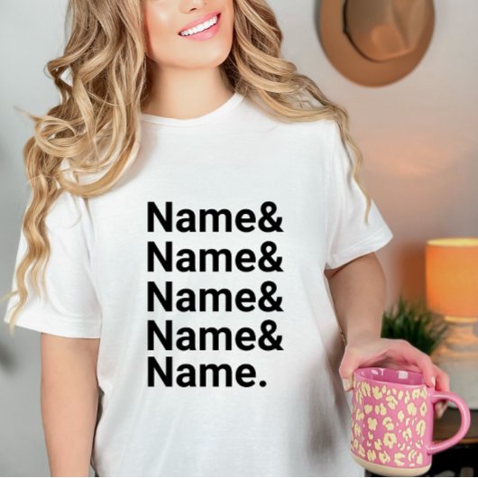 カスタム名前リスト、アンパサンド名前入りパーソナライズドアイテム Tシャツ