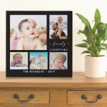 カスタム名字引用文5 Photo Collage Black フェイクキャンバスプリント<br><div class="desc">5モダン photo collage canvas print with 'familyは全て'引用文タイポグラフィ.</div>
